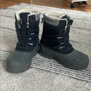 Lands' End Kids' Navy and Gray Snow Boots